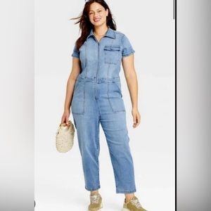 AVA & VIV sz. 26w Stretch Denim Jump Suit NWOT